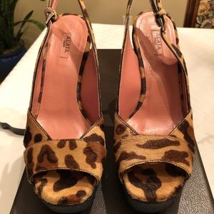 Alaia leopard print wedges